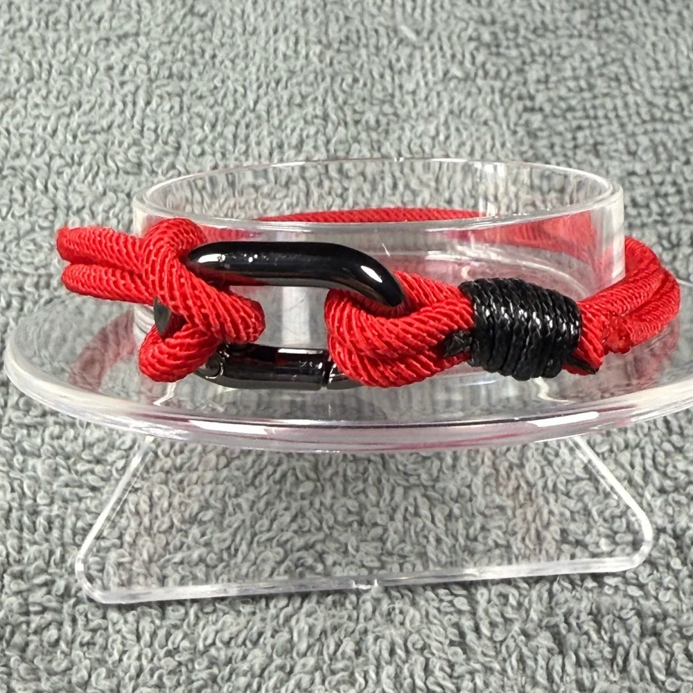 Red and Black Nautical Jewelry Bracelet